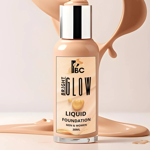 Bright Glow Liquid Foundation - 30ml, Daily Use, All Skin Type, Men & Women