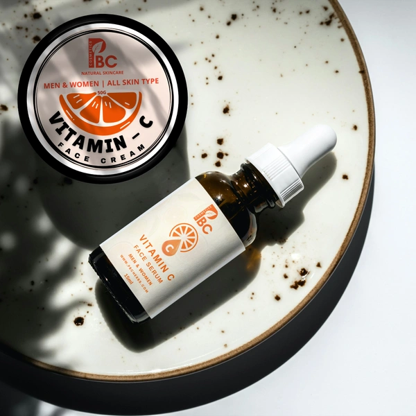 Vitamin C ( Face Cream & Face Serum ) - FC 50g & FS 15ml, Daily Use, All Skin Type, Men & Women