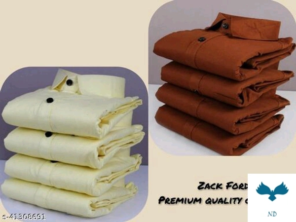 Zack Ford Men's Premium Cotton Casual Full Sleeve Combo Shirt(pack of 2) - M L XL XXL
