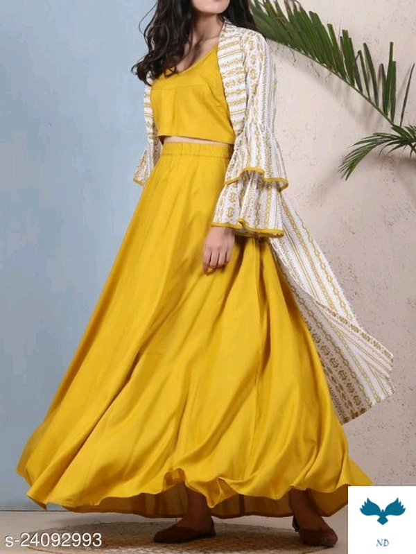 Classy Graceful Women Ethnic Skirts and Tops - L