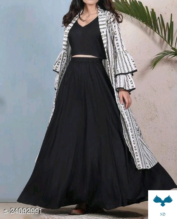 Classy Graceful Women Ethnic Skirts and Tops - L