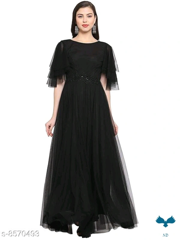 Women Net Anarkali Gown - M