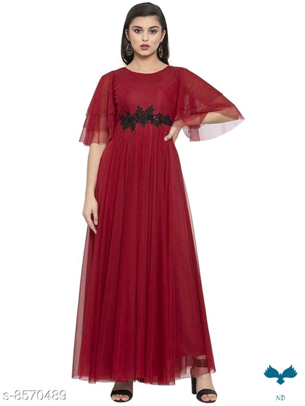 Women Net Anarkali Gown - M