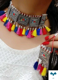 Women's Alloy Oxidised Silver Jewellery Set