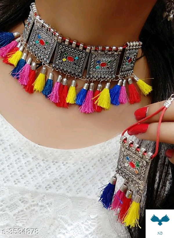 Women's Alloy Oxidised Silver Jewellery Set
