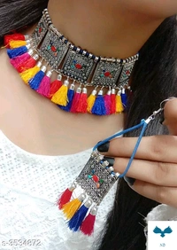 Women's Alloy Oxidised Silver Jewellery Set