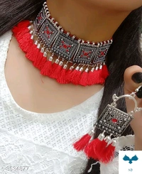 Women's Alloy Oxidised Silver Jewellery Set