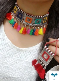 Women's Alloy Oxidised Silver Jewellery Set