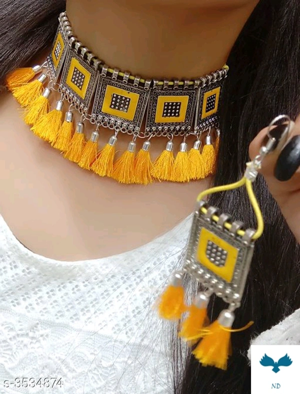 Women's Alloy Oxidised Silver Jewellery Set