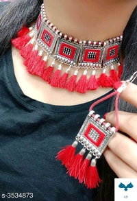 Women's Alloy Oxidised Silver Jewellery Set