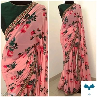 Heavy Lace Work Georgette Saree