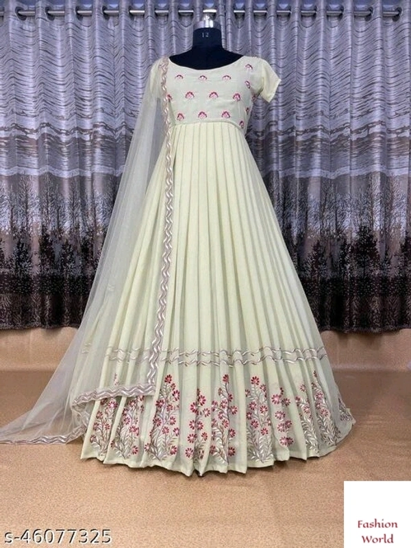 Trendy Glamorours Gowns - free size, pista