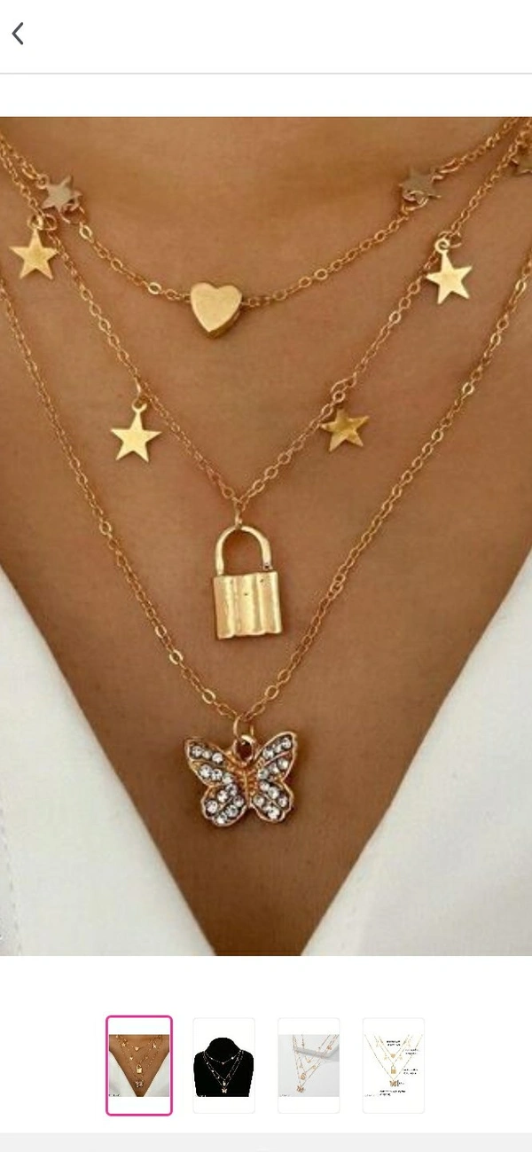 Trendy Star & Lock Chain - free size