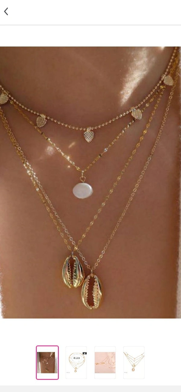 Beautiful 3 Layer Six Ponted Star Necklace  - free size