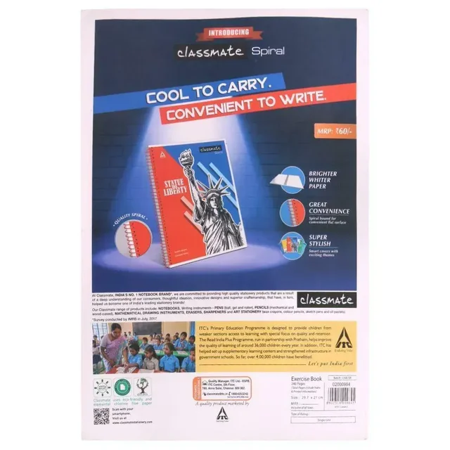 Classmate Longbook - 240 Pages | Single Line | 29.7cm x 21.0cm | Pack ...