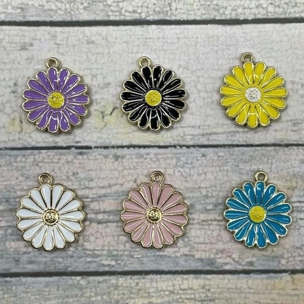 Daisy Phone Charm - black 
