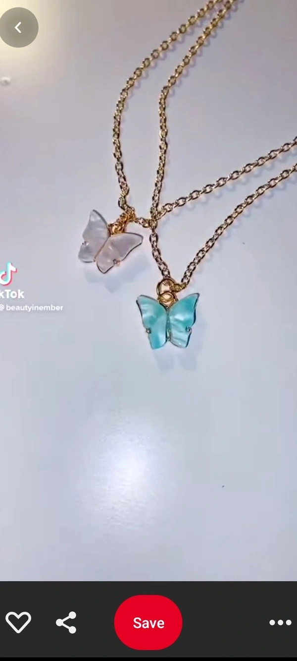 Butterfly Necklace - purple