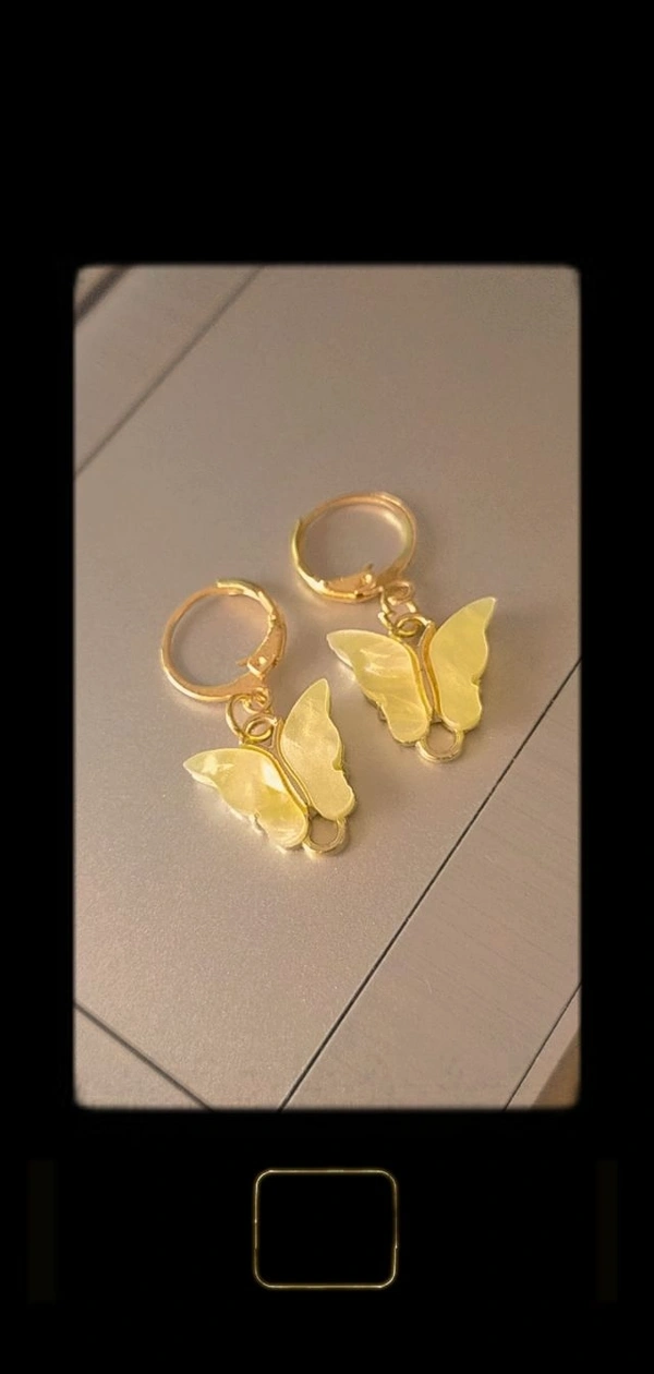 Butterfly Earings - yellow