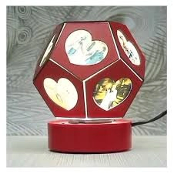 Hearts Pentagon Rotating Lamp Red Color