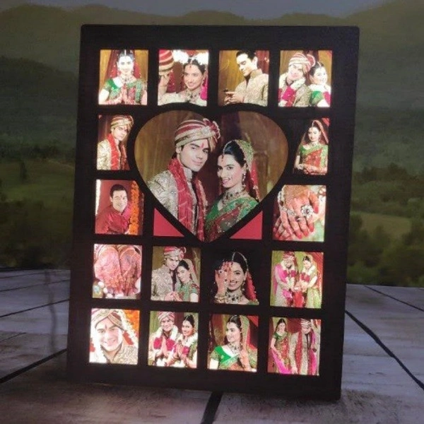 Heart & Squares - LED Collage Frame - 8x12" Inch