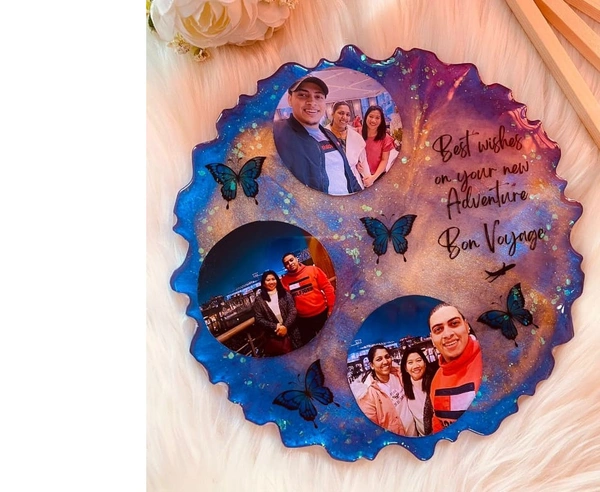 5" Inch Round Agate Mini Resin Frame