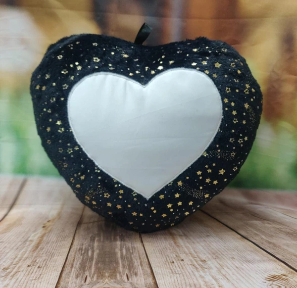 Foil Pillow - Heart Shape - Black