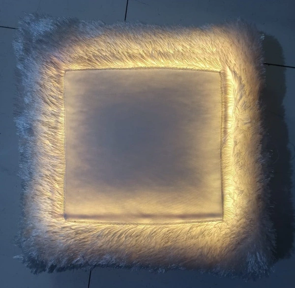 RGB LED Fur Pillow - Square Shape