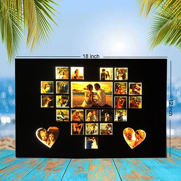 Heart Shape LED Collage Frame - 12x18" Inch