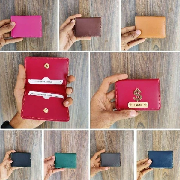 Card Holder with 4 Pockets - Blue