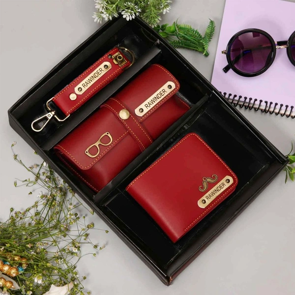 Gents 3 pc Wallet Combo - Red