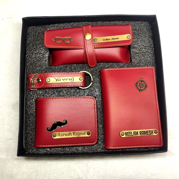 Gents 4 pc Wallet Combo - Red