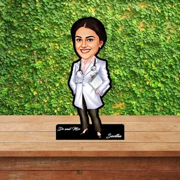 ACC18 - Lady Doctor - Caricature Cartoon Cutout Frame