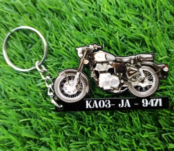 Royal Enfield Classic - Custom Bike MDF Keychain - CBK002