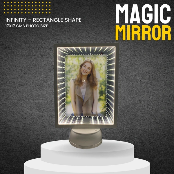 White Rectangle Infinity Magic Mirror