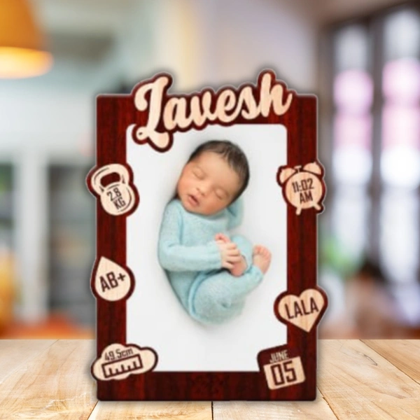 Baby Memory Cutout Frame - Brown 001 - A4 size