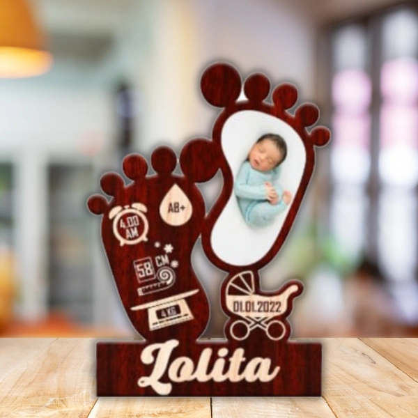 Baby Memory Cutout Frame - Brown 003 - A4 size