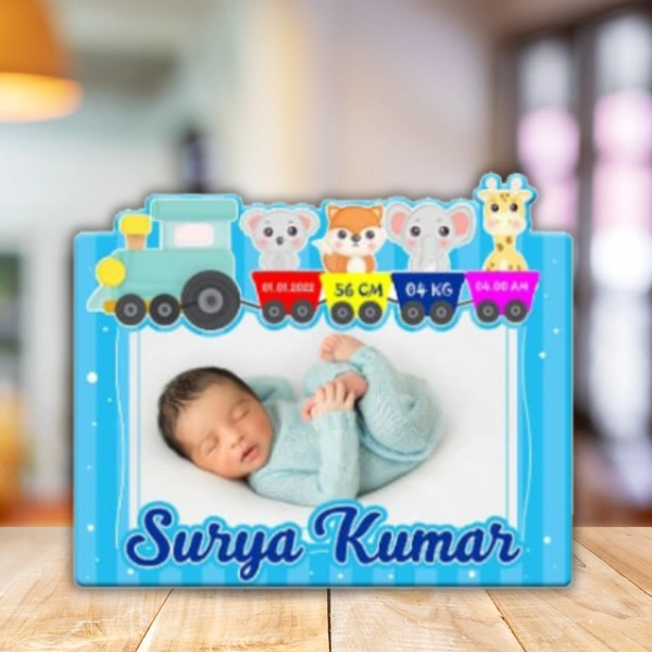 Baby Memory Cutout Frame - Blue 001 - A3 size