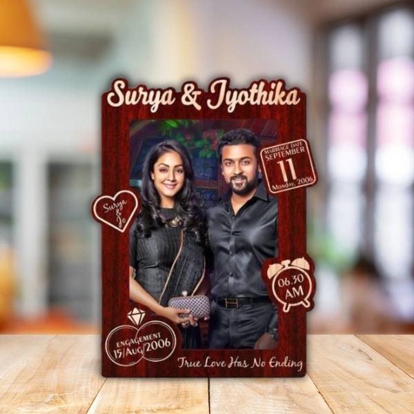 Couple Memory Cutout Frame - Brown - A4 size