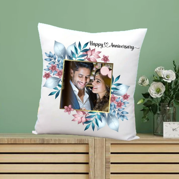 Anniversary Pillow AP01 - 12x12" Inch White Satin Pillow