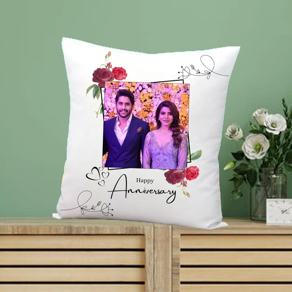 Anniversary Pillow AP02 - 15x15" Inch White Satin Pillow