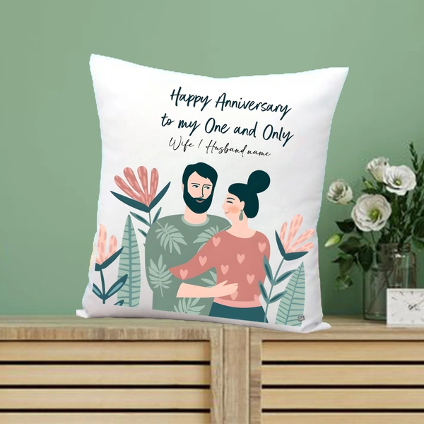 Anniversary Pillow AP04 - 12x12" Inch White Satin Pillow
