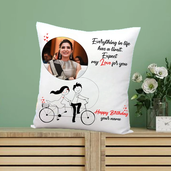 Birthday pillow BP01 - 15x15" Inch White Satin Pillow