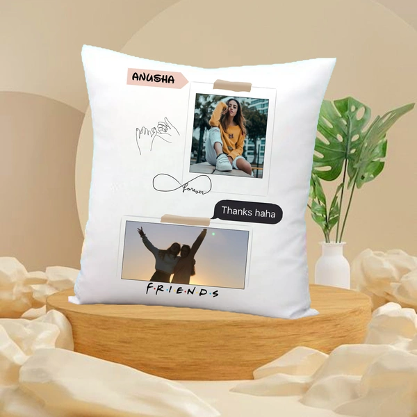 Friends Pillow FP01 - 12x12" Inch White Satin Pillow