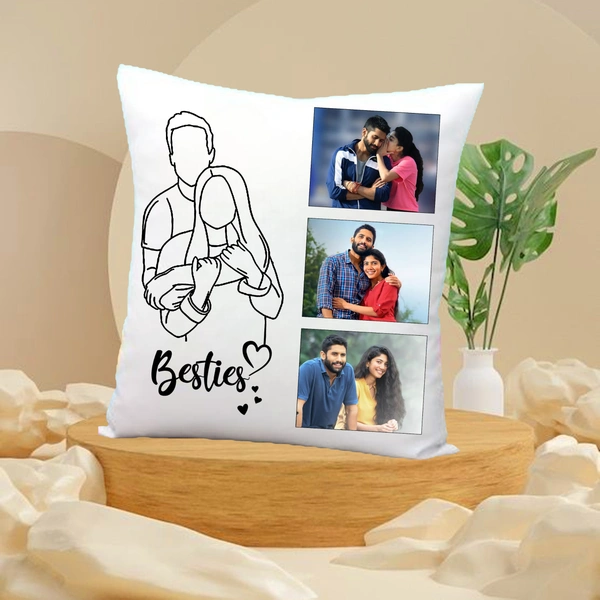 Friends Pillow FP05 - 15x15" Inch White Satin Pillow