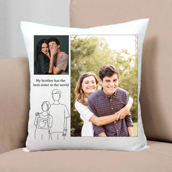 Family Pillow FAP04 - 15x15" Inch White Satin Pillow