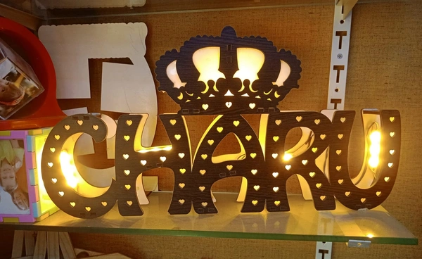 Custom Name Frame with Crown - 18x10" Inch