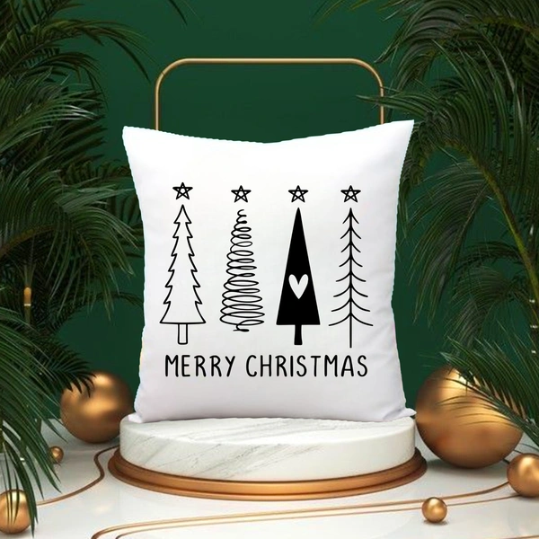 Xmas 02 - 15x15" Inch White Satin Pillow