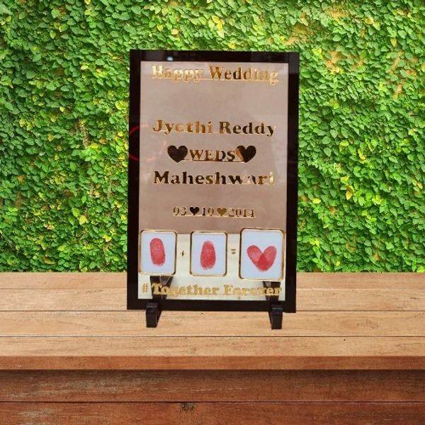 Acrylic Wedding Vows Frame - Couple Thumb Impression Frame - A3 size