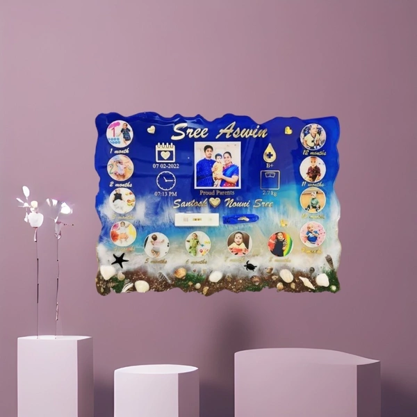 9x12" inch Resin Frame - Sea theme with Baby Keep Sake