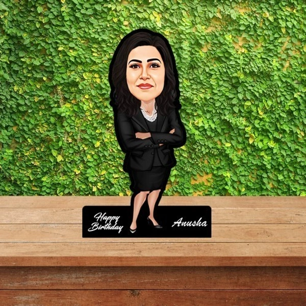 ACC17 - Working Lady - Caricature Cartoon Cutout Frame